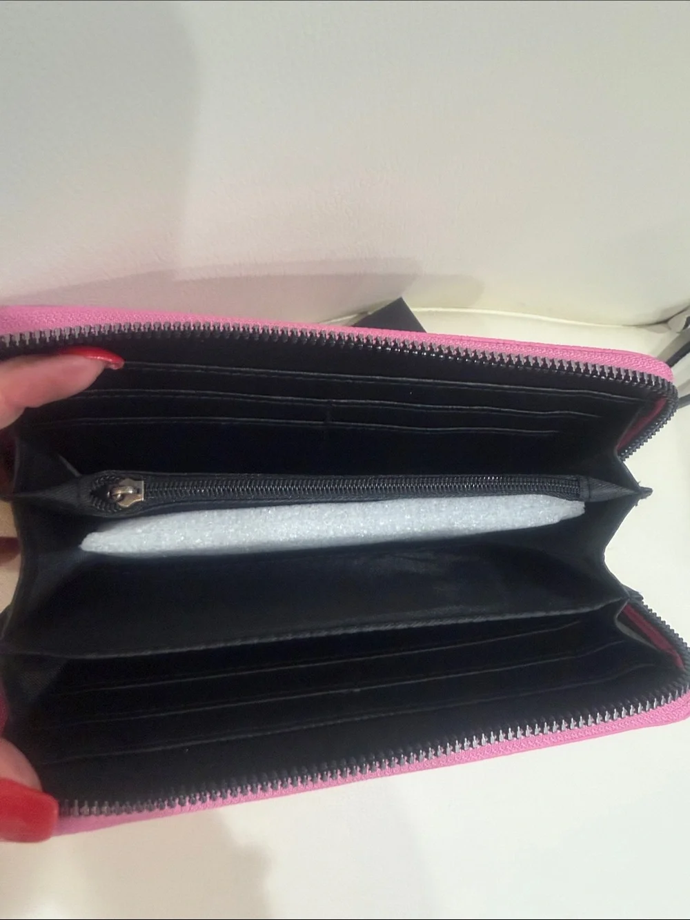 Ed Hardy Pink & Black Zip-Around Wristlet Wallet